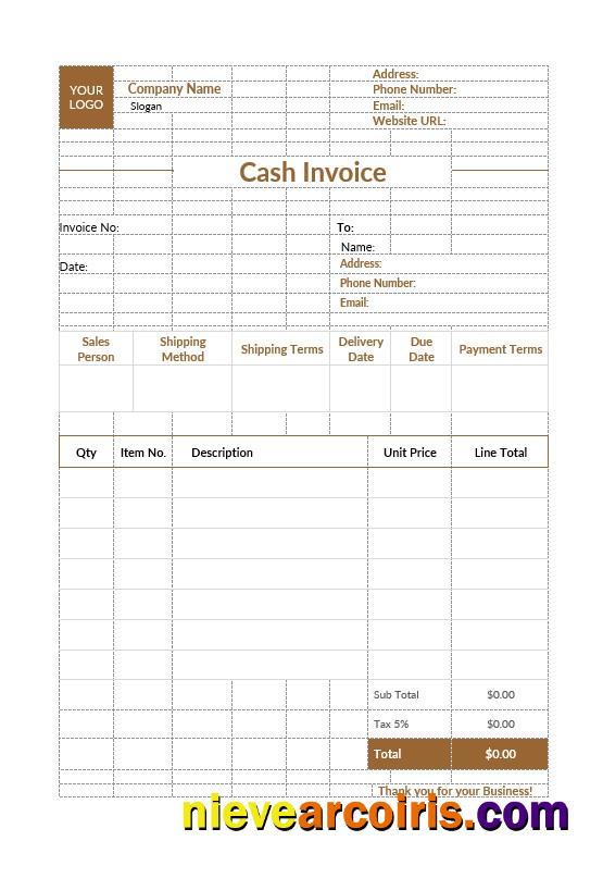 Cash Invoice